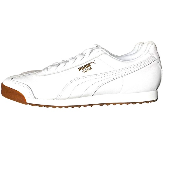 PUMA Roma Classic Sneaker Team Gold Men’s white Tennis Shoe size 13 Brand New - Picture 1 of 9